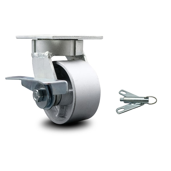 4 Inch Kingpinless Semi Steel Wheel Swivel Caster with Brake and Swivel Lock SCC